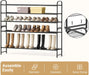 3-Tier Long Shoe Rack for Closet Metal Shoe Organizer for Entryway, Wide Stackable Shoe Storage Shelf with Sturdy Wire G