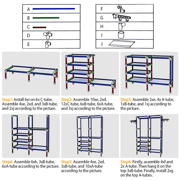 Freestanding Metal Garment and Shoe Rack