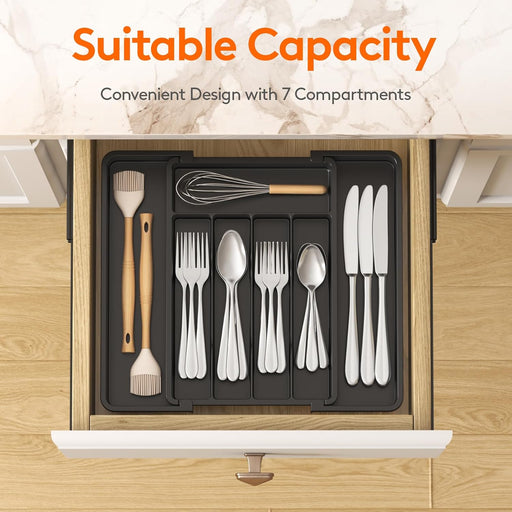 Expandable Silverware Drawer Organizer, Kitchen Utensil Tray