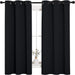 Black Blackout Curtains for Bedroom 42" Wide x 63" Long 2 Panels