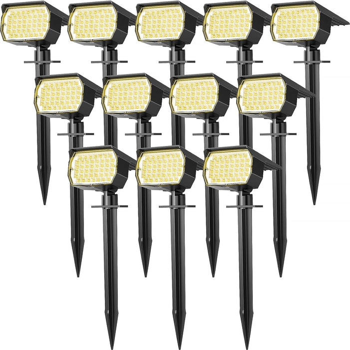 Solar Spot Lights Outdoor Waterproof Spotlights 12 Pack Warm White