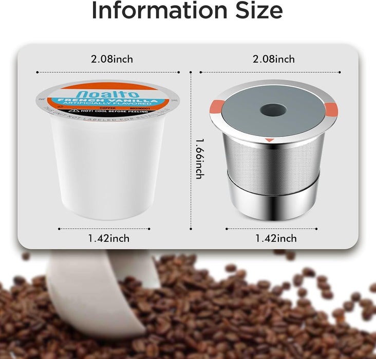 Reusable K Cups and Coffee Pods,Universal stainless steel k Cups for Keurig 2.0 and 1.0 Coffee Makers machine(2pack)