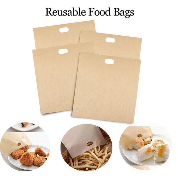 5Pcs/Set Reusable Toaster Bag Non Stick Bread Bag Sandwich Bags Fiberglass Toast Microwave Heating Pastry Tools