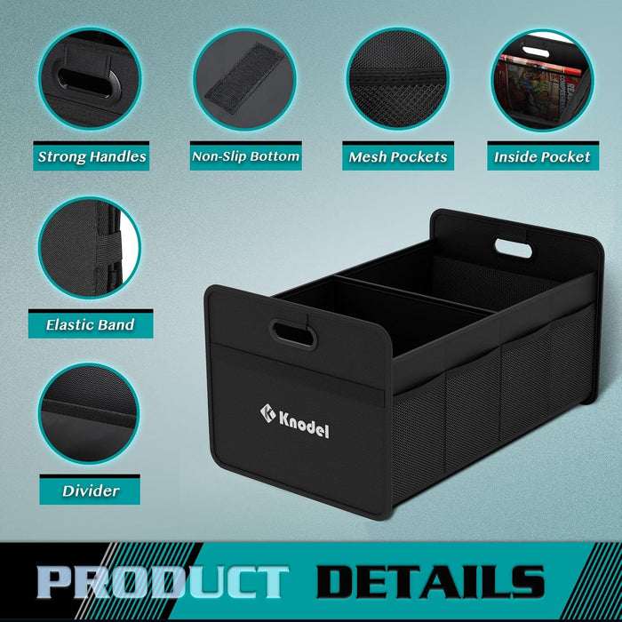 Foldable Trunk Storage Organizer for Car and Sedan (Small, Black)