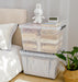 60Qt*4 Plastic Storage Bins, Storage Box, 4 Pack, Organizing Container with Wheels, Durable Lids and Secure Latching Buckles, Stackable and Nestable, Clear with Black Buckle