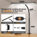 LED Desk Lamp with Clamp, 17" Stepless Dimming Light, Black