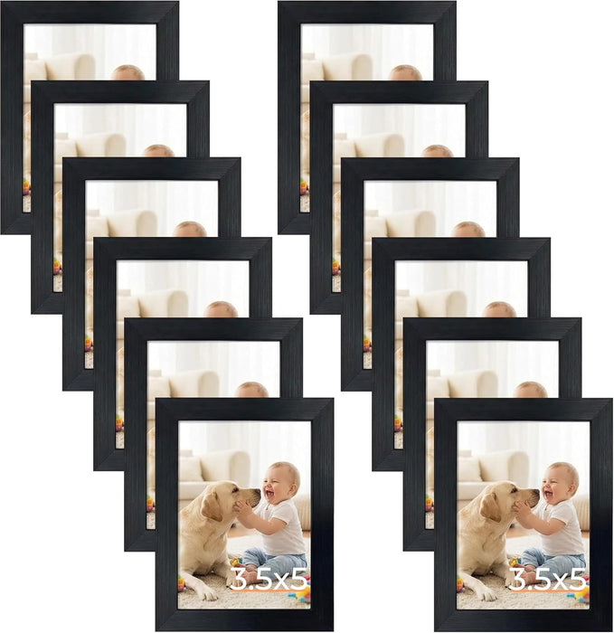 12-Pack 3.5 × 5 in Black Picture Frames