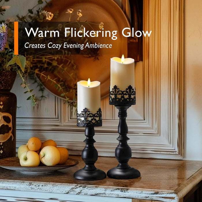 6"x3" Outdoor Waterproof Flameless Candles, LED Candles, Battery Operated Candles with Remote and Timers, Electric Fake 