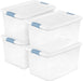 Latching Box with Lids for Home and Office, 64 Quart, 4-Pack