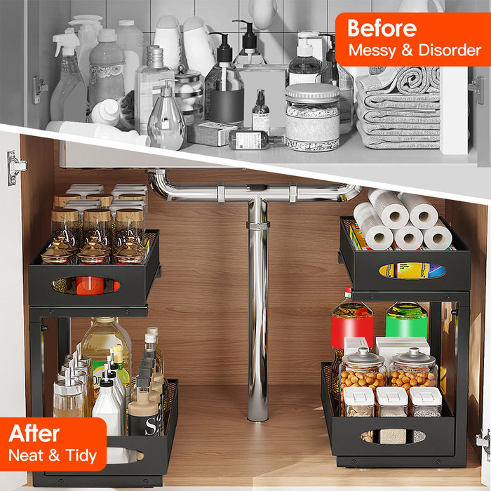 Two-Pack Adjustable Under-Sink Organizers