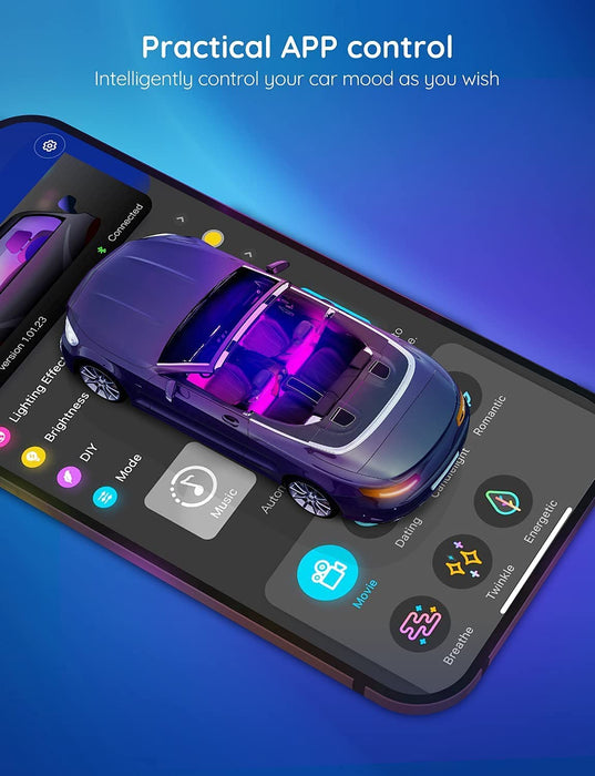 Car LED Lights, RGB Smart Car Interior Lights, App Control