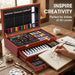 TMOL Art Supplies, 175-Pack Deluxe Art Set Drawing Painting Kit with 2 Drawing Pads, Acrylic Paints, Colored Pencils, Cr
