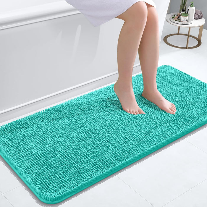 Bathroom Rugs 30X20, Extra Soft Absorbent Chenille Bath Rugs, Rubber Backing Quick Dry, Machine Washable Bath Mats for Bathroom Floor, Tub and Shower, Home Decor Accessories, Grey