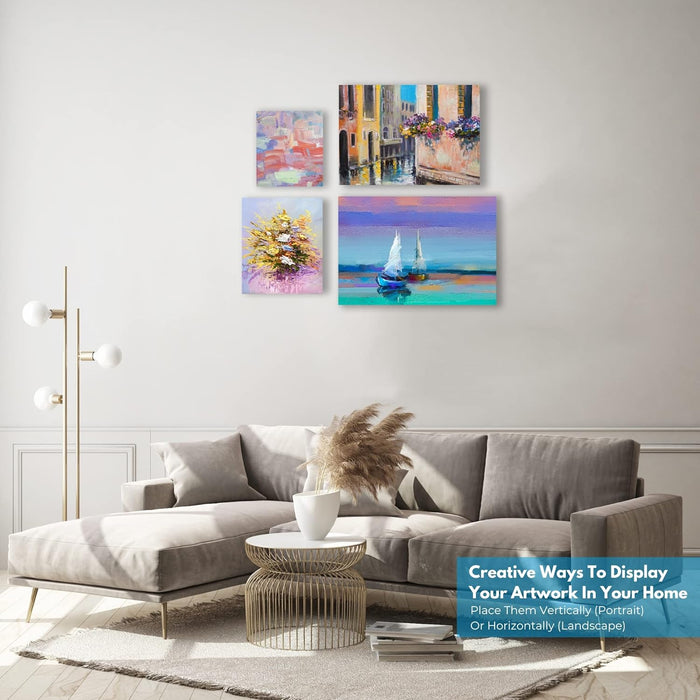 24-Pack 𝗣𝗥𝗘𝗠𝗜𝗨𝗠 Canvas for Painting, 6 of 5x7, 8x10, 9x12,11x14 Painting Canvas Boards, Art Supplies for Adults & Kids - 100% Cotton Primed Canvases for Painting Acrylic, Oil, Watercolor