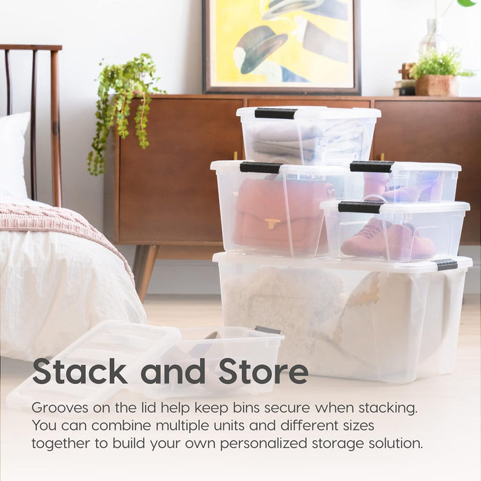4-Pack 32 Quart Storage Bins with Lids, Clear