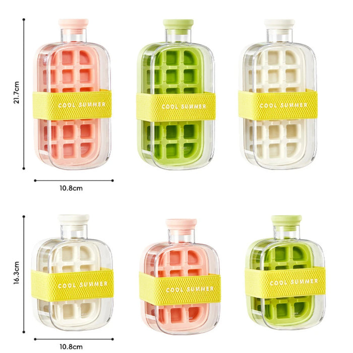 Touch-Free Ice Cube Bottle with Storage Bin
