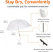 Clear Umbrella for Rain, Round Bubble Umbrella for Wedding, With Wide Coverage (35" Canopy Diameter), Auto Open, Strong Fiberglass Frame, Steel Shaft, Spoke Protectors for Safety