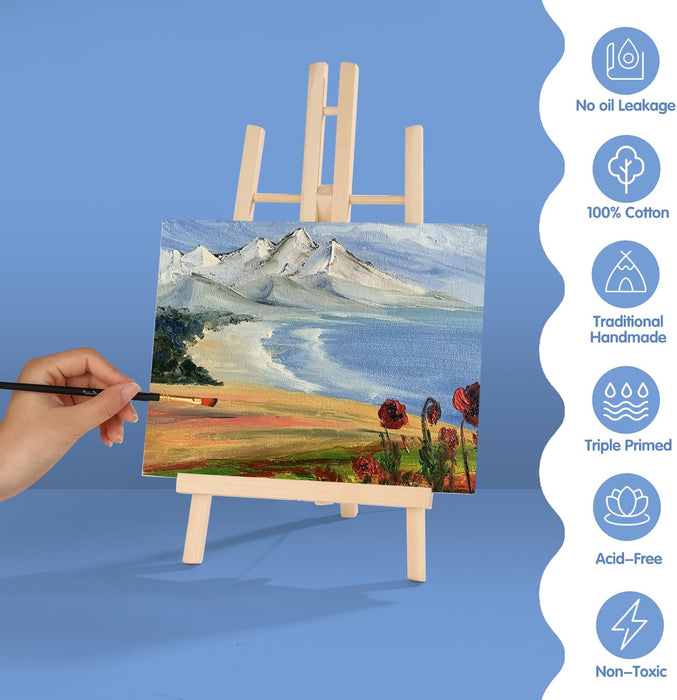Canvas Boards for Painting, 5 Pack Canvases for Painting 8x10 Cotton Primed Acid Free Blank Canvas Panels for Oil Paint,