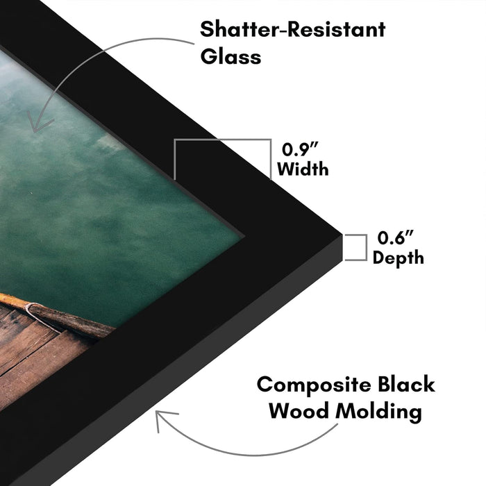 12x18 Picture Frame - Engineered Wood - Black