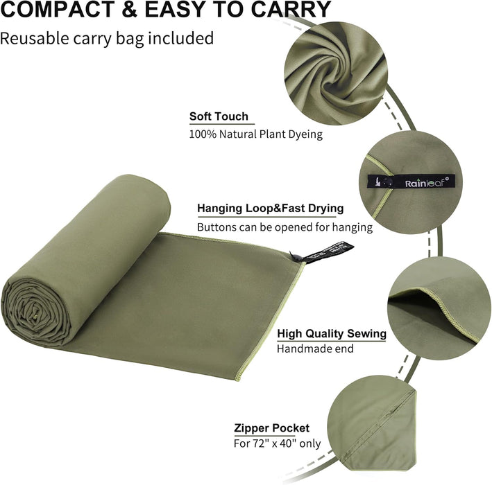 Microfiber Towel Quick Dry Camping & Travel & Gym Towel. Compact