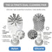 7-in-1 Baby Bottle Cleaner Set, Including Nylon & Silicone Bottle Brush, Cap, Straw & Nipple Brushes, BPA-Free (Gray)