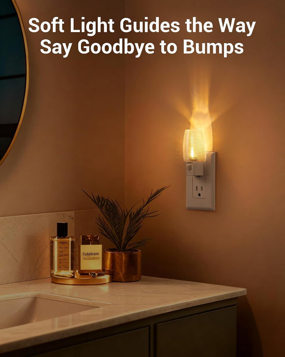 Plug in Night Light with Switch, Manual ON Off LED Nightlight for Kids, Nursery, Bedroom, Bathroom, Hallway, Stairways, Corridor, Garage, Warm White, 4 Pack