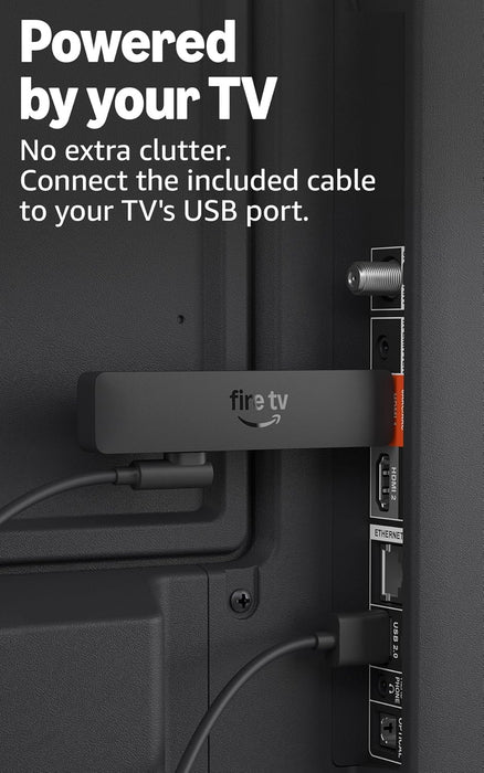 Fire TV Stick HD (newest model), free & live TV, Alexa Voice Remote, powered by the TV, effortless setup, find shows faster with Alexa+