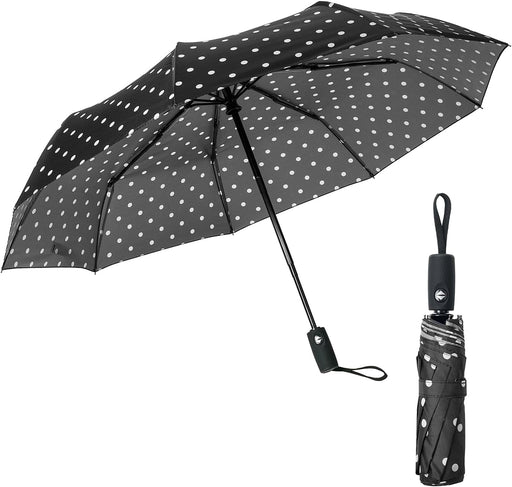 - Windproof Travel Umbrella, Small Water-Resistant Automatic Folding Umbrella for Rain and Sun, Light, Compact and Porta