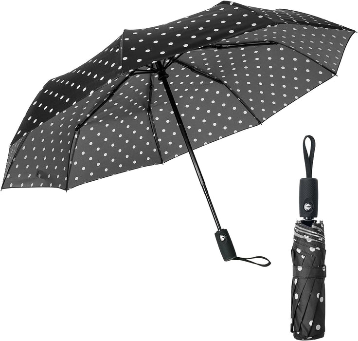 - Windproof Travel Umbrella, Small Water-Resistant Automatic Folding Umbrella for Rain and Sun, Light, Compact and Porta