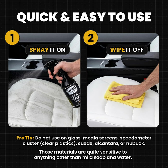 Interior Car Cleaner for Tough Stains | Stain Remover for Car Seats, Carpet, Upholstery, & Leather | 18 Oz Kit with Microfiber Towel