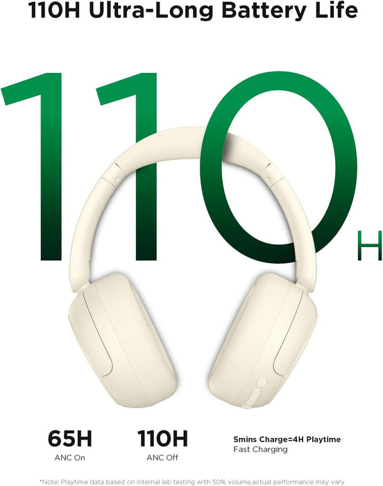 H30 Hi-Res Bluetooth Headphones Wireless Over Ear, Off-White