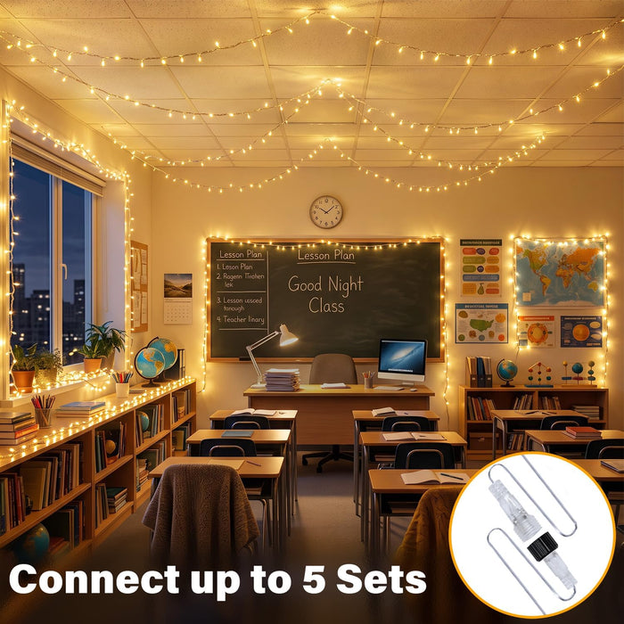 120LED 40FT String Lights Connectable Christmas Lights Indoor Outdoor
