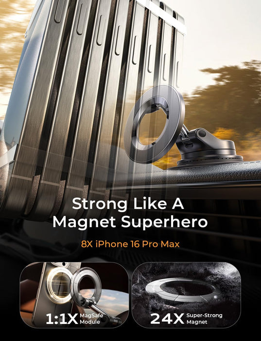for MagSafe Car Mount [3800gf Strong Magnet&90+LBS Suction] 360° Adjustable Vacuum Magnetic Phone Holders for Your Car, 