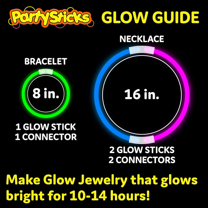 Glow Sticks Party Supplies 100pk - 8 Inch Glow in the Dark Light Up Sticks Party Favors, Glow Party Decorations, Neon Pa