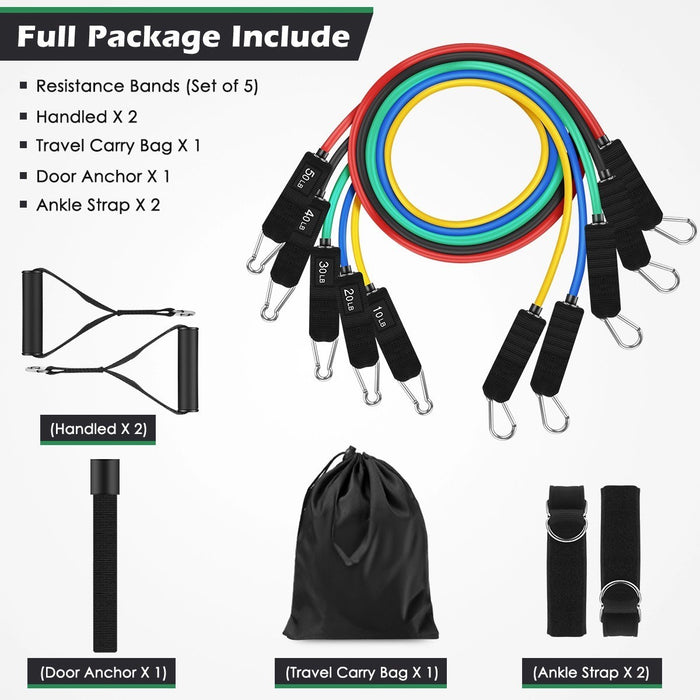 11-Piece Resistance Band Workout Set