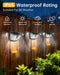 Solar Motion Sensor Lights Outdoor 120 LEDs, Black, 6 Pack