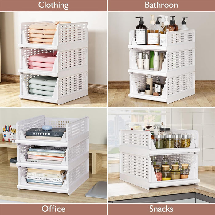 5 Pack Closet Organizers Stackable Storage Box