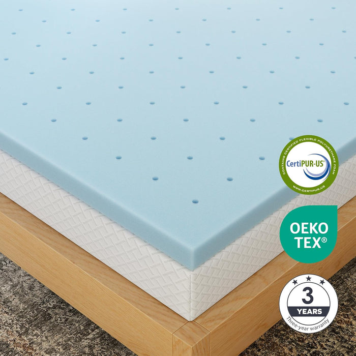 EGOHOME 2 Inch Twin Memory Foam Mattress Topper- Cooling Gel Infused