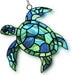 Sea Turtle Suncatcher Decor, Sea Turtles Stained Glass Window Hanging for Turtle Lovers, Wall Decor for Indoor Outdoor.