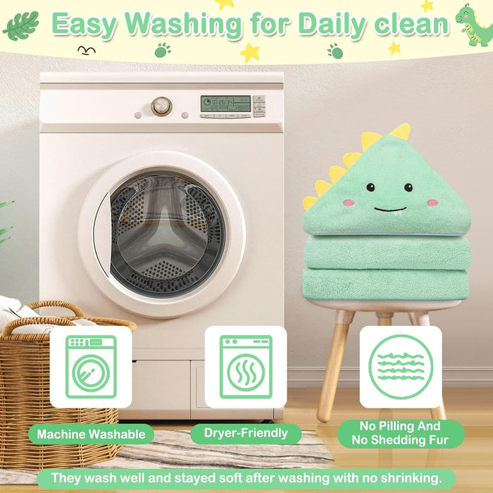 4 PCS Baby Bath Towels Set for Newborn Infant Toddler Essentials (Dinosaur)