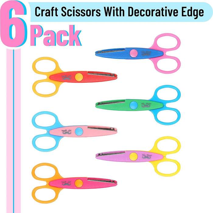 - Craft Scissors Decorative Edge, 6 Pack, Bright Zig Zag Scissors