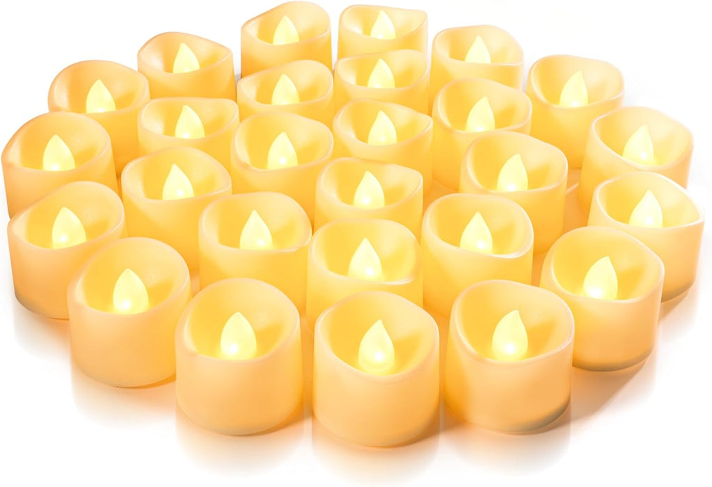 24-Pack Flameless Tea Lights Candles Battery Operated, 200+ Hours