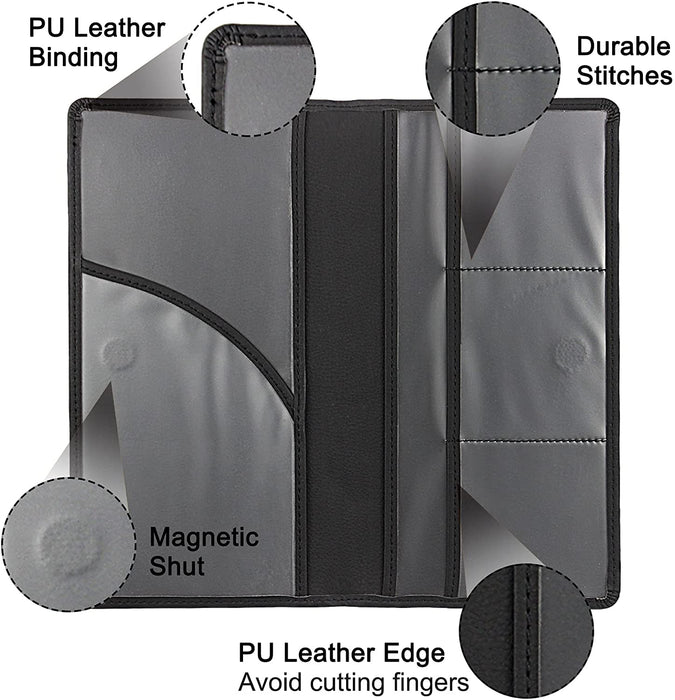 Premium Car Registration & Insurance Card Holder, Black