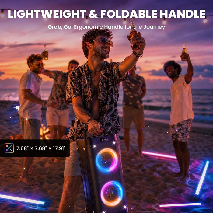 Party Speaker Bluetooth Wireless, Portable Karaoke Speaker with Microphone