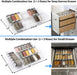 Clear Acrylic Spice Drawer Organizer, 4 Tier- 2 Set Expandable From 13" to 26" Drawer Seasoning Organizer, Kitchen Spice