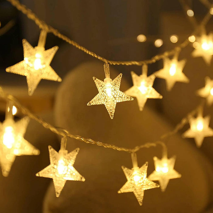 Christmas Decor Star String Lights Battery Operated, 20 ft 40 LED