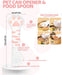 5 PCS Cat Food Can Covers Lids Set, Silicone Pet Food Can Lids with Multi-Function Cat Food Spoon and Opener, Cat Bar Sq
