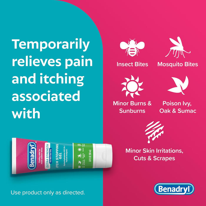 Itch Relief Gel Extra Strength, 2% Diphenhydramine HCl, 3.5 fl. Oz