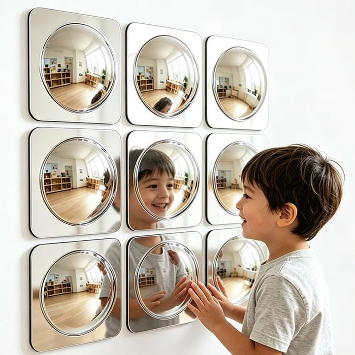 3-piece Sensory wall Bubble Mirrors, Acrylic Interactive Mirrors, Suitable for Kids' classrooms and Sensory Rooms, Visual and Tactile stimulating wall Decor (10 x 10 inches)