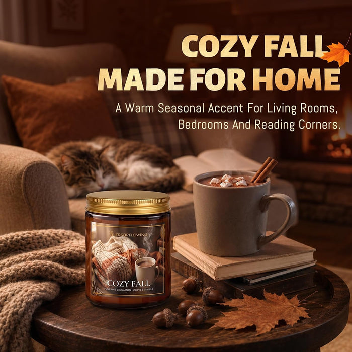 Cozy Fall Candles, Pumpkin Spice Scented